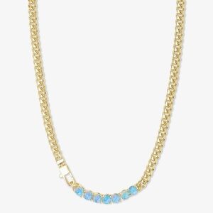 Elegant Gold and Simulated Opal Necklace